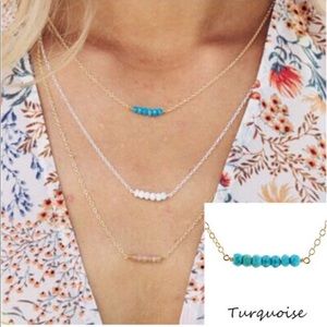 Turquoise beaded bar necklace